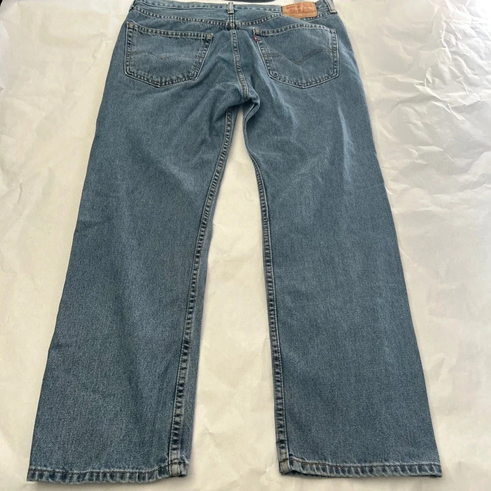 Levis 505 Regular Fit Straight Leg Denim Jeans Mens Size 36x30 Blue Jeans